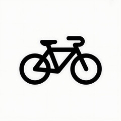 Fototapeta premium Simple black silhouette of a bicycle on a white background