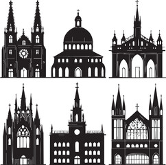 Fototapeta premium Prague landmarks and monuments set of landmarks of Prague