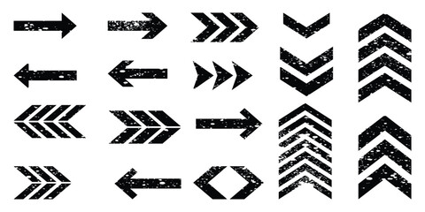 Grunge Arrow Pack  Stencil-Style Chevron Graphics for Creative Designs.