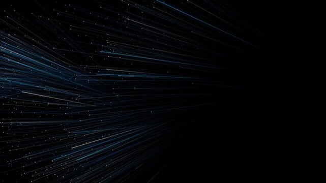 High-speed light trails effect wavy light lines neural network. Abstract digital technology background. Futuristic high-tech innovation, Network connection, AI communication big data machine learning,