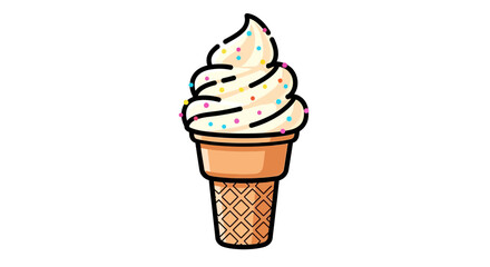 Cartoon ice cream cone with sprinkles