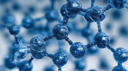 Microscopic molecular structure blue abstract background