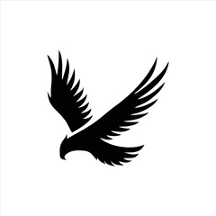 Minimalist Eagle Falcon Wing Head Abstract Simple Vector Icon Symbol Logo