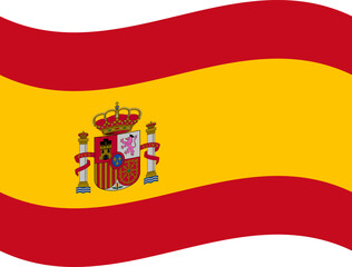 Obraz premium Wavy Spanish flag with centered ripple