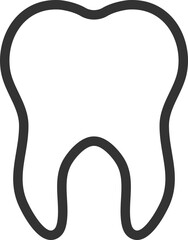 Black outline of human tooth icon