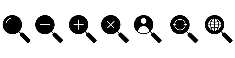 Search icon vector set. increase illustration sign collection. magnifier symbol or logo.