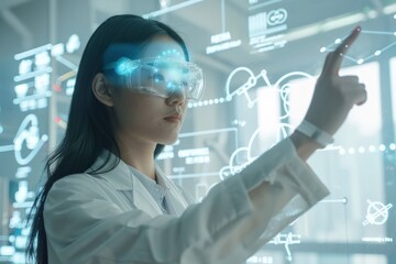 Young Scientist Using VR Interface