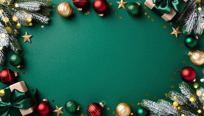 Classic Christmas Border with Wide Background