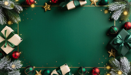 Soft Bokeh Christmas Border with Space