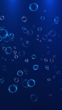Water rising up to surface on background. Bubbles Surges in mineral water, bubbles floating under transparent water bubbles in aquarium. Ocean, Air, Water, Sea, Aqua, Bath Soap