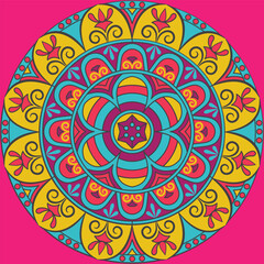 Decorative Mandala Pattern Art | Abstract Floral Geometry Ornament | Sacred Boho Symmetry Vector | Spiritual Decorative Artwork for Meditation and Interior Design