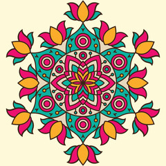 Decorative Mandala Pattern Art | Abstract Floral Geometry Ornament | Sacred Boho Symmetry Vector | Spiritual Decorative Artwork for Meditation and Interior Design