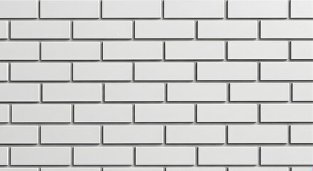 Fototapeta premium White subway tile pattern isolated on white background, embossed pattern