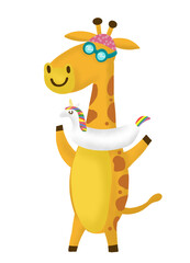 cartoon animals beach jungle giraffe