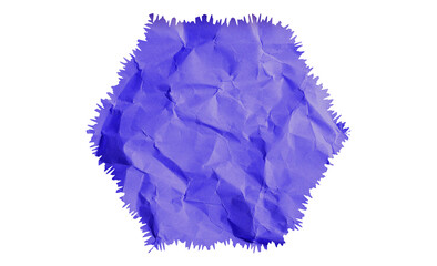 Crumpled blue violet paper with torn edges on transparent backdrop idea png format, high resolution