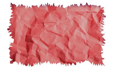 Textured red paper blank with rough torn edges for message or graphic overlay element png format, high resolution