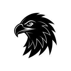 Stylized eagle head art on transparent background silhouette