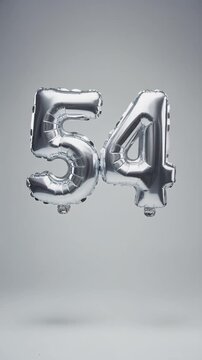 Silver balloon number 54 for birthday or anniversary party
