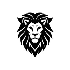 Lion head detailed design on transparent background silhouette