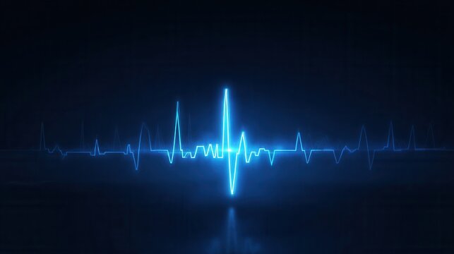 Glowing blue sound wave waveform abstract background