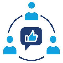 Obraz premium Stakeholder Engagement Flat Blue Icon