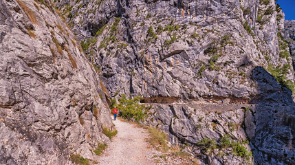 Ruta del Cares, Cares Trail Trekking Path, Picos de Europa National Park, Biosphere Reserve, Cantabrian Mountains, Castile and León-Asturias, Spain, Europe