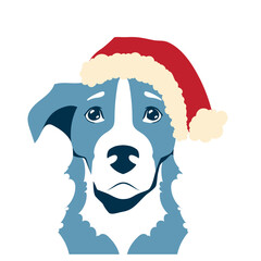 A charming vector illustration depicting a cartoon-stylized dog wearing a festive New Year's party hat. This cute, cheerful graphic perfect for, social media posts, or pet-themed celebrations.