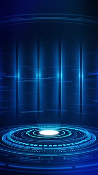 Digital Artificial Intelligence landing ai machine deep learning Deepfake sci-fi. Science technology, innovation futuristic. automation brain background, Hologram, Empty space Stage Showcase Backdrop