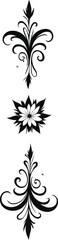 Elegant Flourishes and Botanical Elements in a Stylized Black and White Design