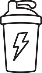 Protein shaker bottle with lightning bolt icon for fitness nutrition