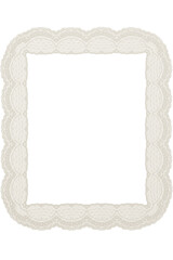 Classic white doily lace frame with intricate cut-outs, ideal for social media graphics, content creation, blogs, and stylish digital presentations.