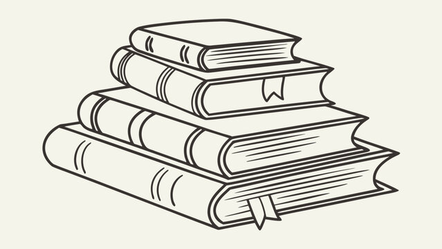 Stack of books with bookmarks, representing knowledge, education, and a love for reading, originally vector
