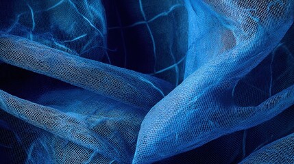 Abstract blue mesh fabric texture background