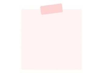 マスキングテープで貼られた淡いピンクの手書き風付箋