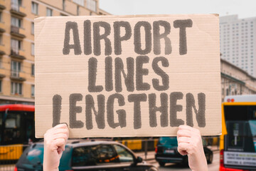 "Airport Lines Lengthen" Travel delays. AIRPORT. TRAVEL. DELAY. SECURITY. LINE.