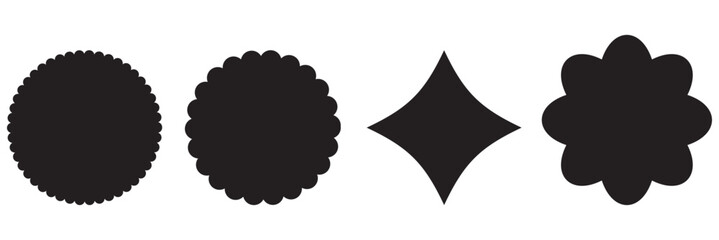 Sale sticker, price tag, starburst icon set