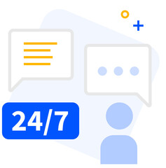 Fototapeta premium technical assistance chat symbol with person icon for mobile application development