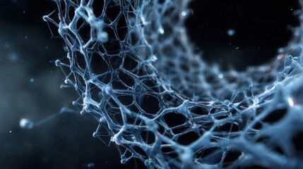 Abstract organic network structure in deep blue