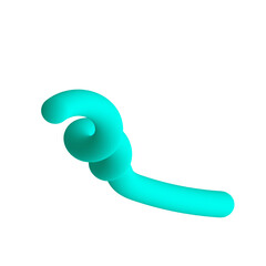 Abstract 3D Blue Swirl Shape Illustration on White Background