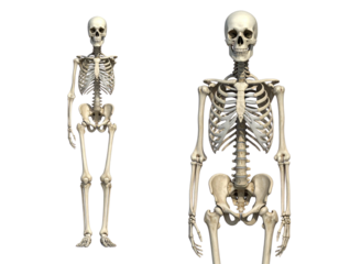 Realistic Skeleton Anatomy Collection, isolated on transparent background 