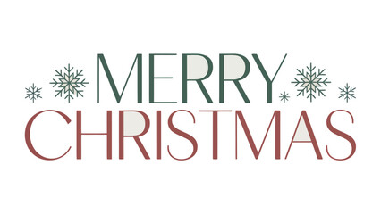 Festive Christmas greeting: A charming Christmas greeting is depicted with Merry Christmas gracefully and winter snowflakes adding festive touch, it brings warm wishes for a joyful holiday season.