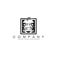 gorilla face isolated logo design vector