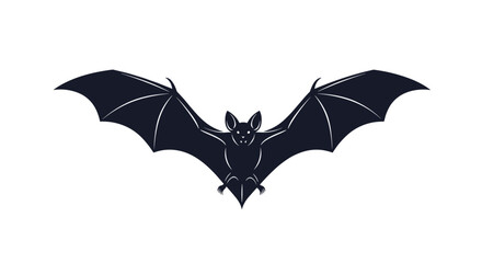 Stylized dark bat illustration with outstretched wings, capturing the essence of nocturnal wildlife or a spooky Halloween symbol.