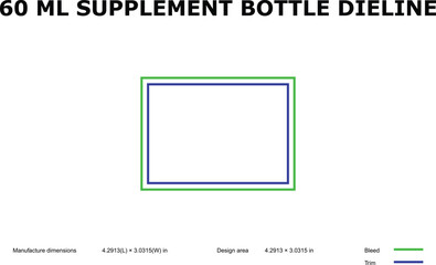 60 ml Supplement Bottle Label Dieline Template