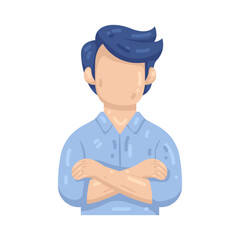 Illustration of Businessman with Arms Crossed