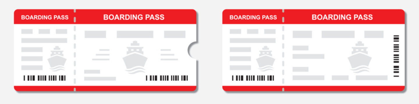 Ship ticket icon. Boarding pass set icon, vector illustration