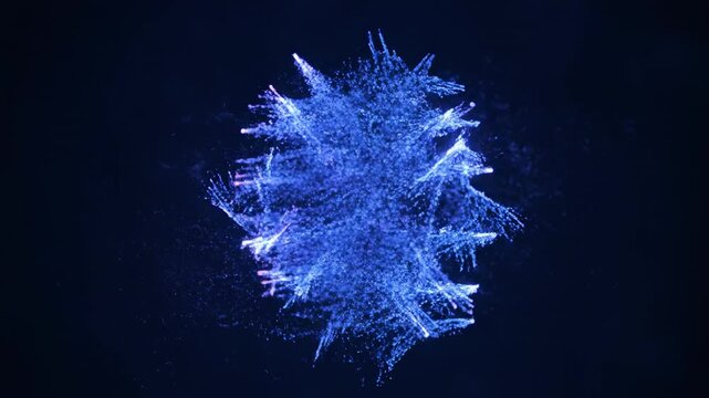 Blue 3D vector snowflake illustration, a Christmas holiday decoration pattern on a black background, perfect for winter ice season designs