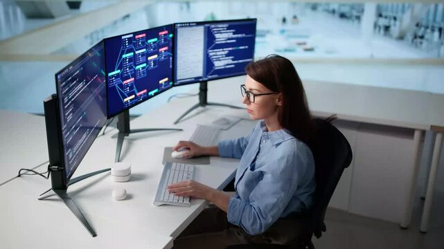Female Web Developer Writing Code