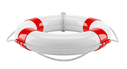Red and white life preserver floating