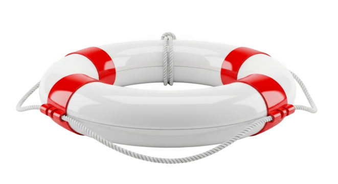Red and white life preserver floating